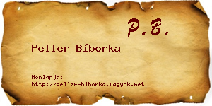 Peller Bíborka névjegykártya